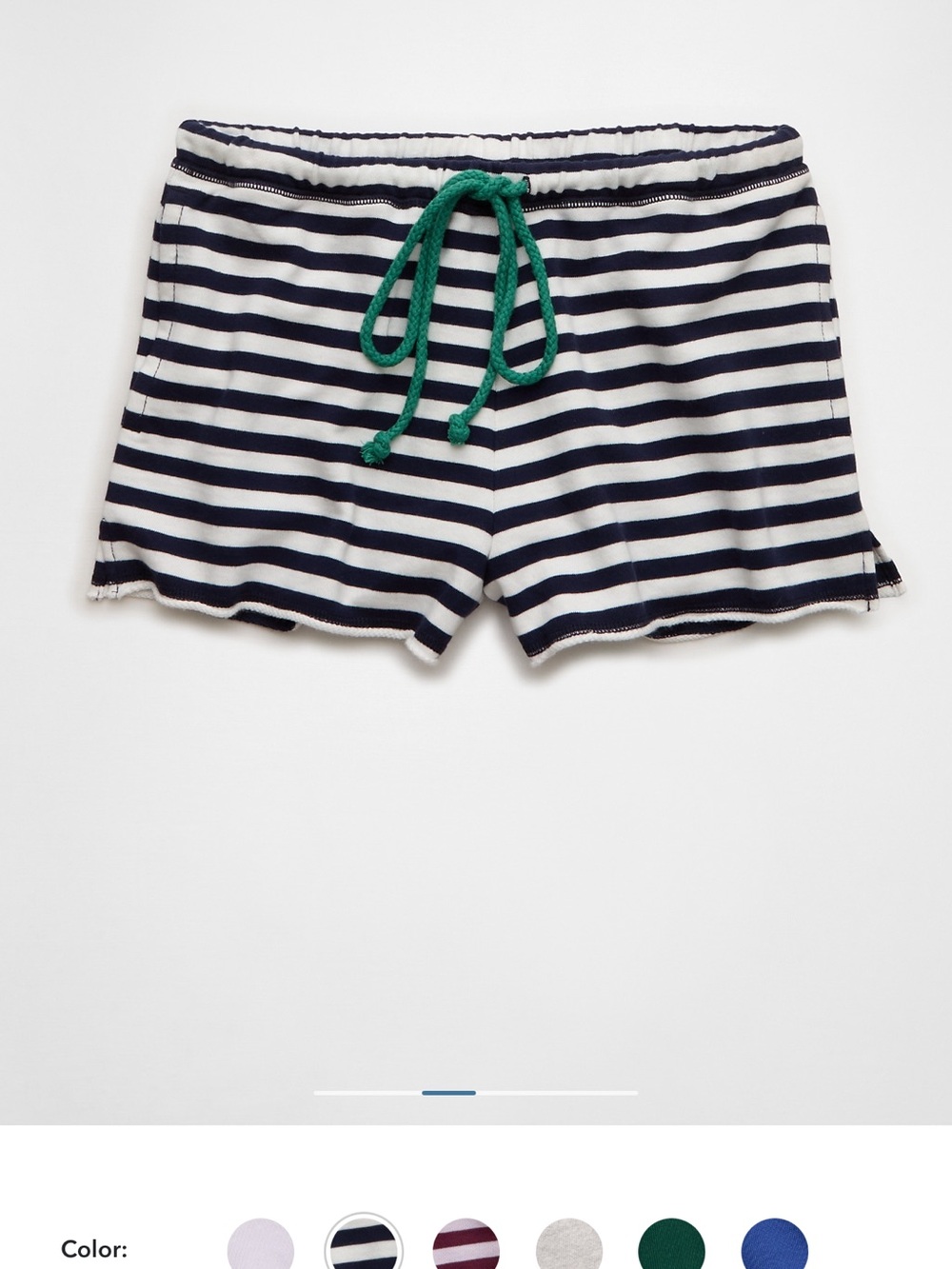 AE Striped Navy & White Lounge Shorts with Green Drawstring size XXL